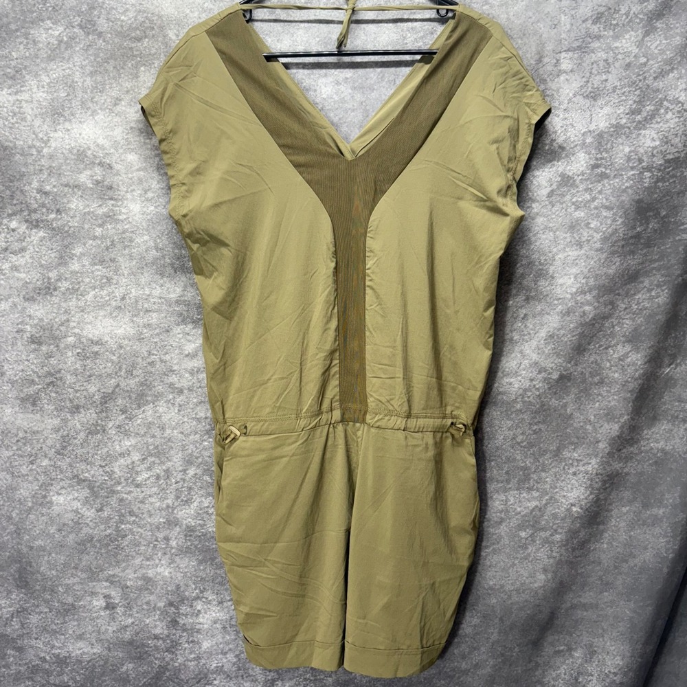 Indyeva Free Play Romper Size M Olive Green Mesh Panel Nylon Stretch Title Nine